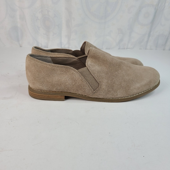 Franco Sarto Pardon tan suede leather slip-on loafers women's size 10 - Picture 5 of 12
